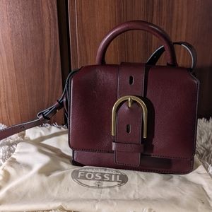 Fossil Merlot Leather Wiley Top Handle Bag